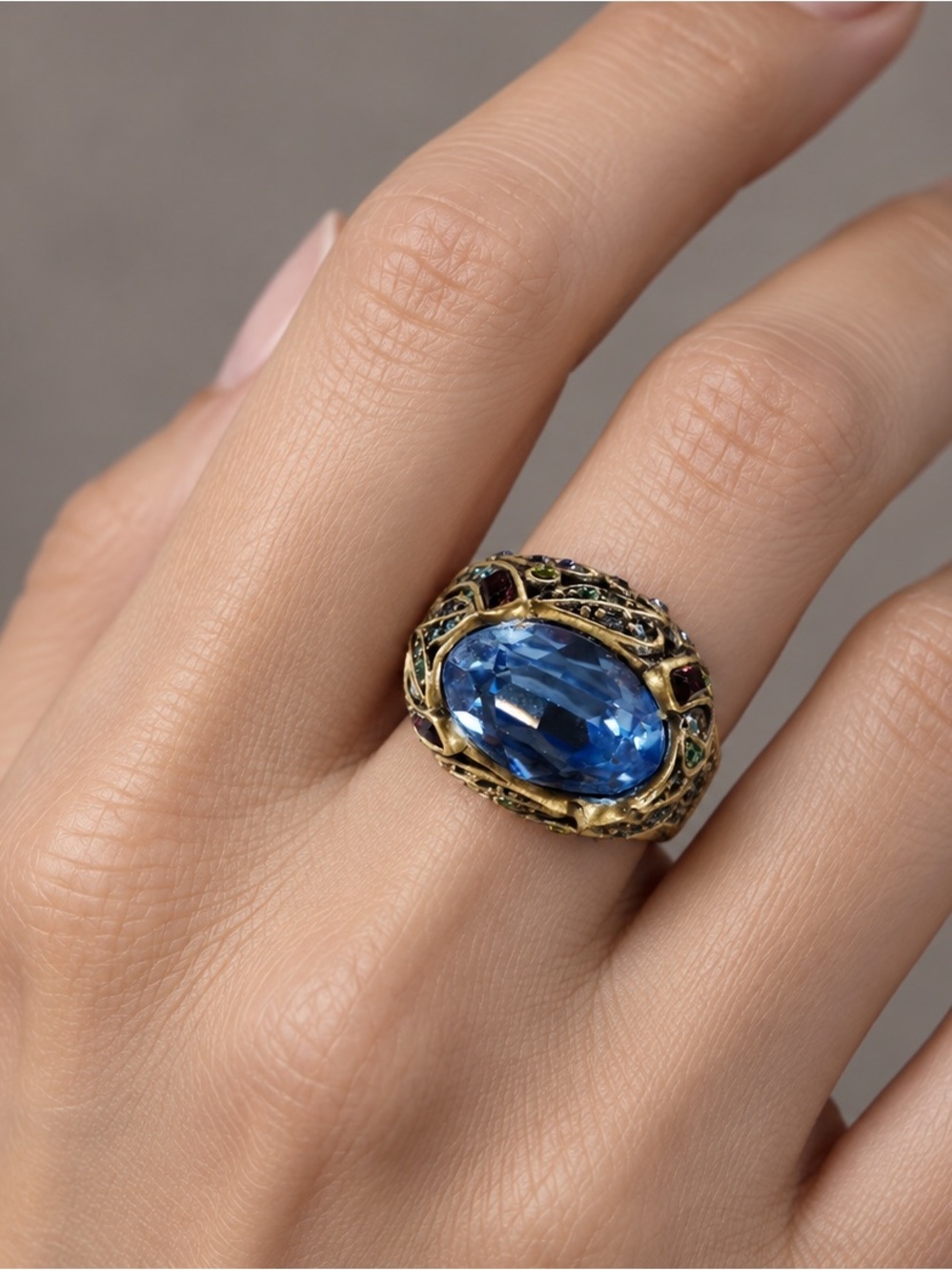 Heidi Daus "Dare To Wear" crystal cocktail statement ring. *Size 8
